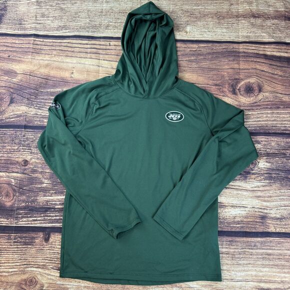 New York Jets Youth XL Under Armour Heat Gear Hoodie Pullover Combine Authentic - Picture 1 of 8